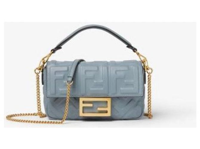 Fendi Mini Sac Baguette Bleu - vue 4