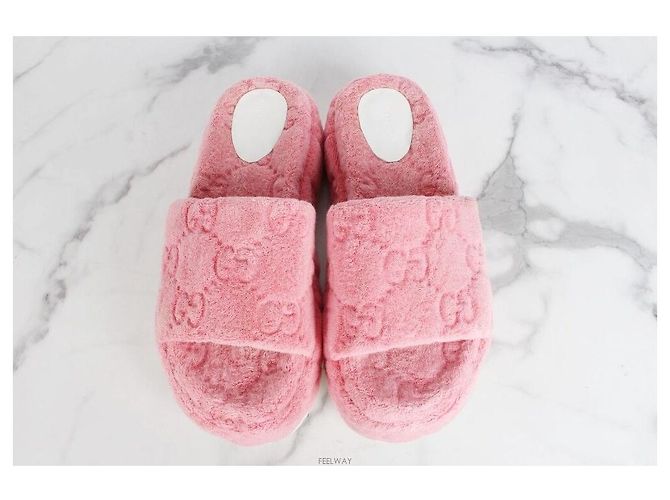 Gucci Sandali Platform Terry Slide Pink Rosa - vista 7
