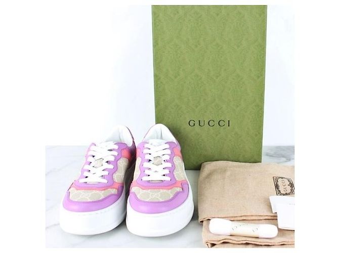 Gucci Baskets brodées violettes - vue 2