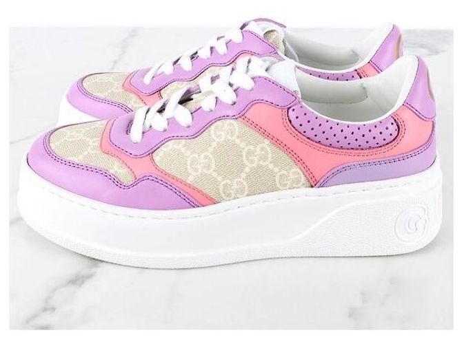 Gucci Baskets brodées violettes - vue 5