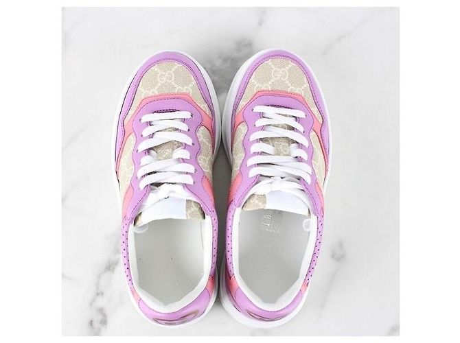 Gucci Baskets brodées violettes - vue 7