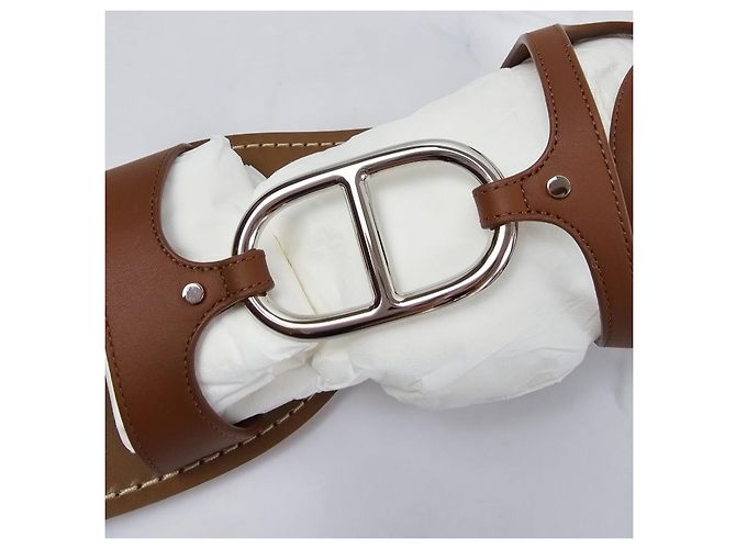 Hermès Damen-Sandalen Gold Golden - Ansicht 11