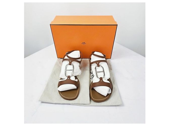 Hermès Damen-Sandalen Gold Golden - Ansicht 14