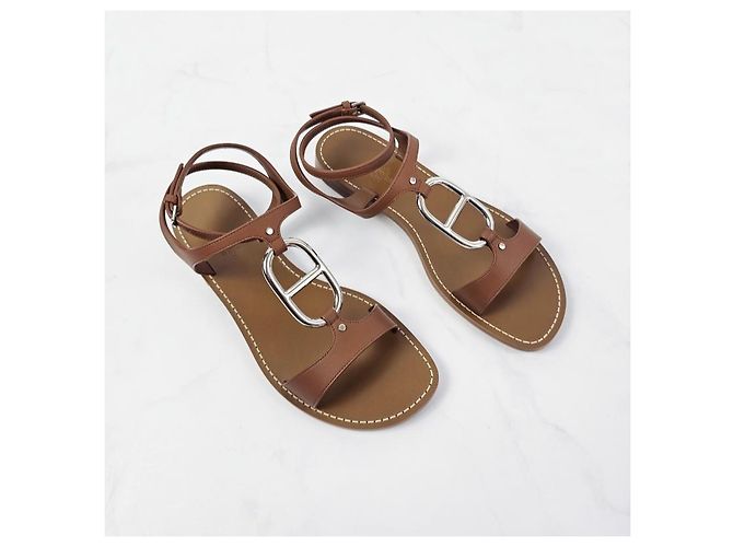 Hermès Damen-Sandalen Gold Golden - Ansicht 7