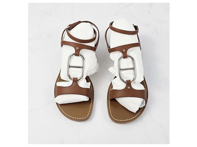 Hermès Damen-Sandalen Gold Golden - Ansicht 8