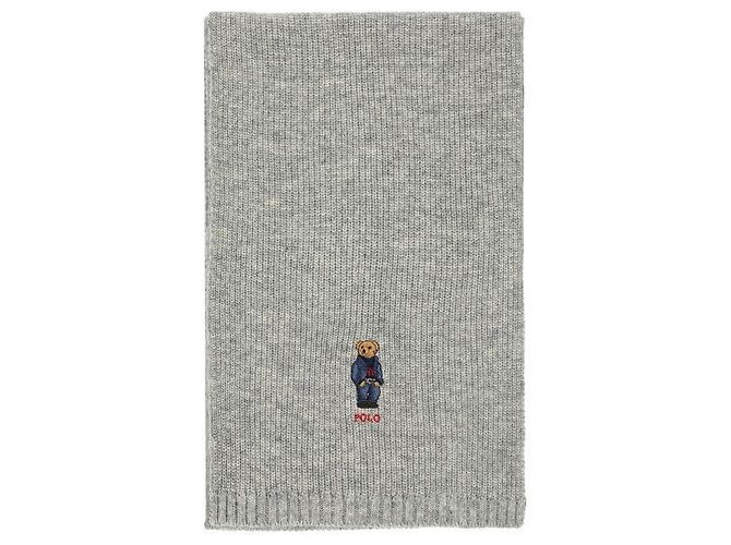 Ralph Lauren Strickschal mit Bärenmotiv in Solid Denim Silber - Ansicht 3