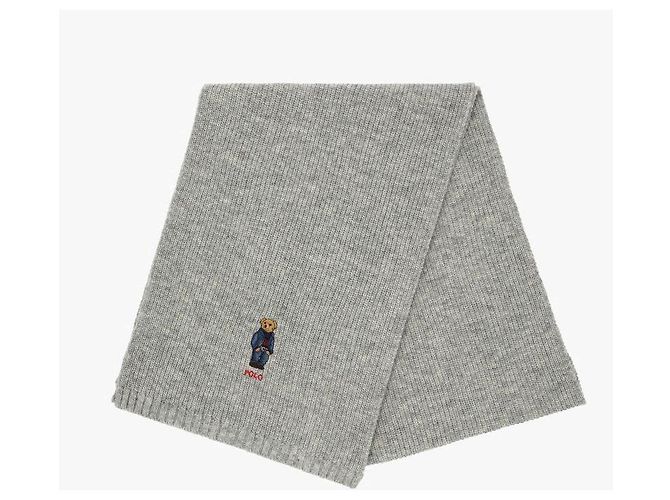 Ralph Lauren Strickschal mit Bärenmotiv in Solid Denim Silber - Ansicht 5