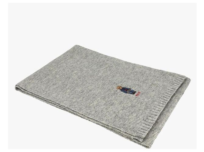 Ralph Lauren Strickschal mit Bärenmotiv in Solid Denim Silber - Ansicht 6