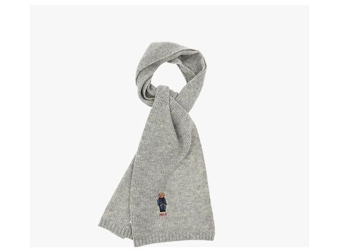 Ralph Lauren Strickschal mit Bärenmotiv in Solid Denim Silber - Ansicht 7