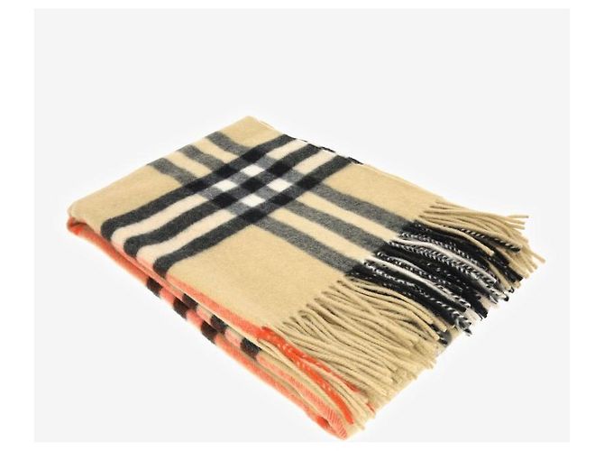 Burberry Sciarpa larga in cashmere a quadri con frange D'oro - vista 5