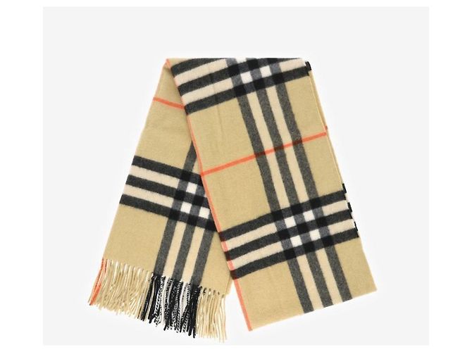 Burberry Sciarpa larga in cashmere a quadri con frange D'oro - vista 6