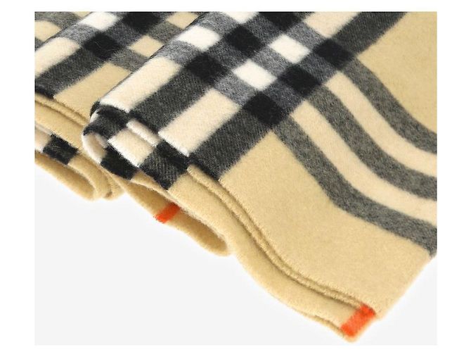 Burberry Sciarpa larga in cashmere a quadri con frange D'oro - vista 8