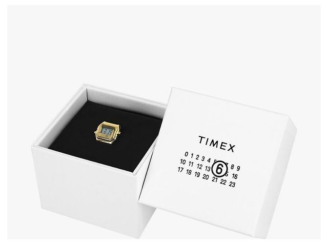 Maison Martin Margiela Relógio de anel digital Timex em metal Dourado - vista 7