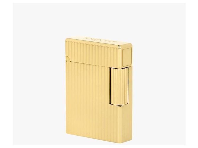 St Dupont Accendino Lighter Line Vertical Line Guilloche Gold D'oro - vista 5