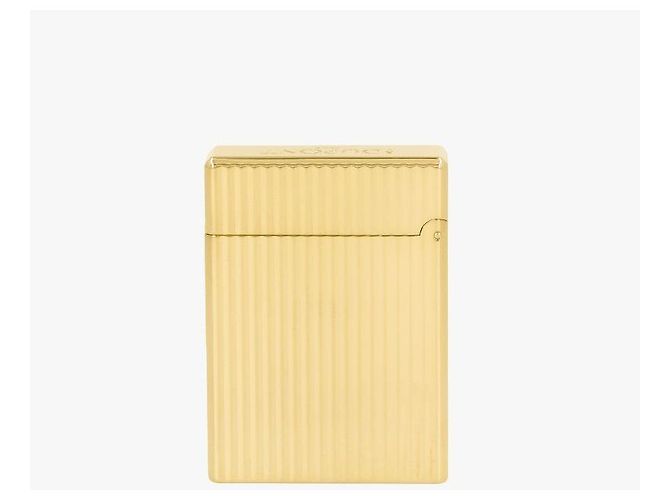 St Dupont Accendino Lighter Line Vertical Line Guilloche Gold D'oro - vista 6