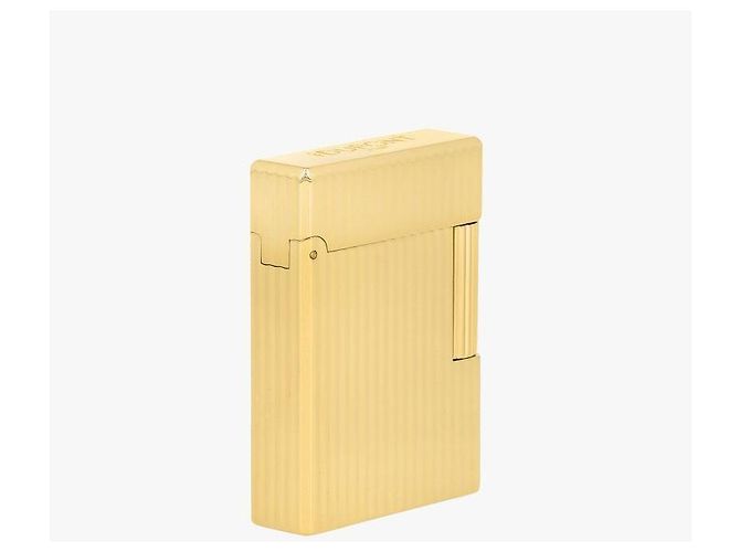 St Dupont Accendino Lighter Line Vertical Line Guilloche Gold D'oro - vista 7