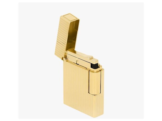 St Dupont Accendino Lighter Line Vertical Line Guilloche Gold D'oro - vista 8