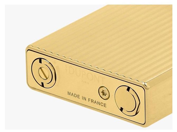 St Dupont Accendino Lighter Line Vertical Line Guilloche Gold D'oro - vista 9