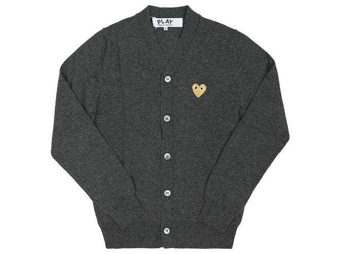 Comme Des Garcons Cardigan Play Gold Heart Patch Schwarz - Ansicht 3