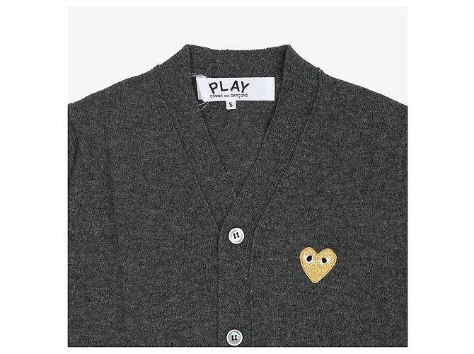 Comme Des Garcons Cardigan Play Gold Heart Patch Schwarz - Ansicht 6