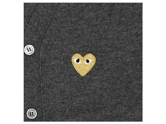 Comme Des Garcons Cardigan Play Gold Heart Patch Schwarz - Ansicht 7