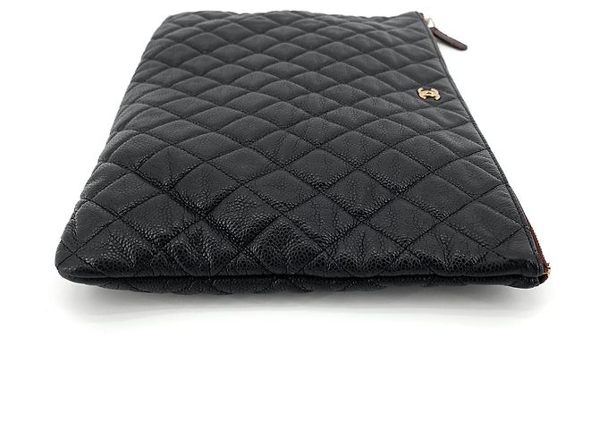 Chanel Clutch Classic Caviar Gold Large Nero - vista 4