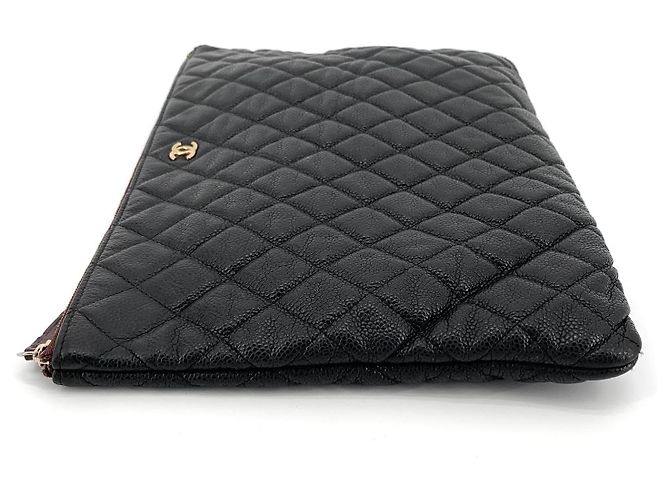 Chanel Clutch Classic Caviar Gold Large Nero - vista 5