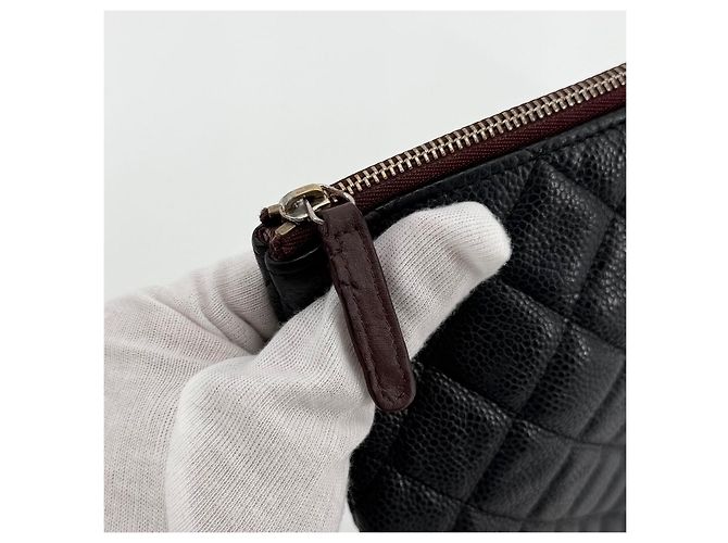Chanel Clutch Classic Caviar Gold Large Nero - vista 7