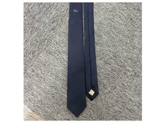 Dior Silk Tie Navy Blue - view 10