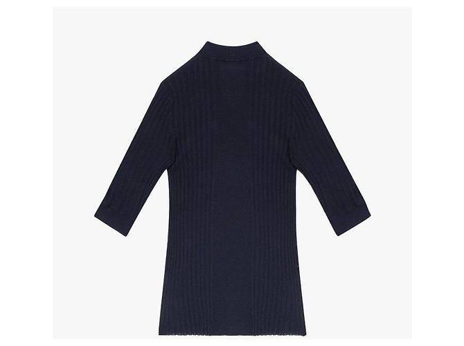 Miu Miu Strick-Polo aus Rippstrick-Wolle für Damen Schwarz - Ansicht 5