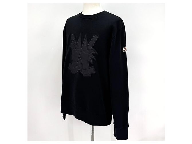 Moncler Felpa con Patch Logo Nera Nero - vista 3