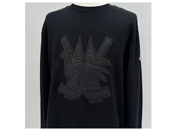 Moncler Felpa con Patch Logo Nera Nero - vista 4