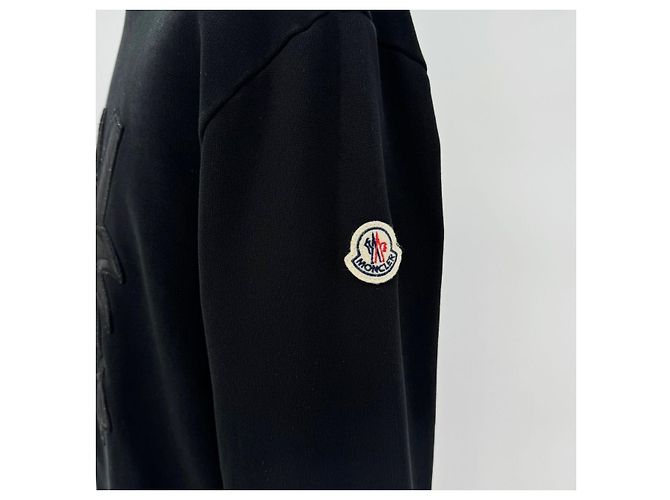 Moncler Felpa con Patch Logo Nera Nero - vista 5