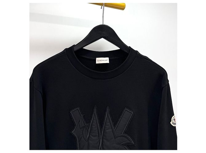 Moncler Felpa con Patch Logo Nera Nero - vista 6