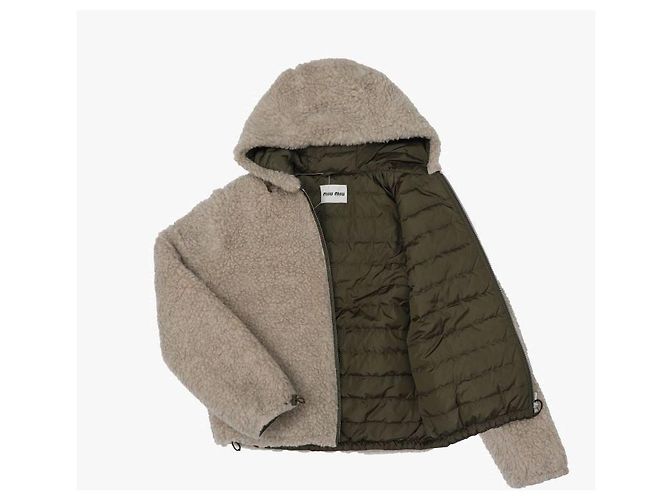 Miu Miu Teddy Down Jacke für Damen, mittelschwer Orange - Ansicht 9