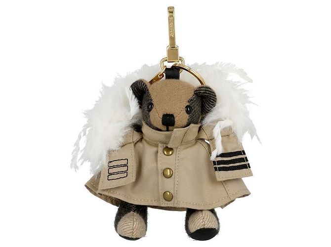 Burberry Portachiavi Thomas Bear Trench Coat in cashmere Arancione - vista 3