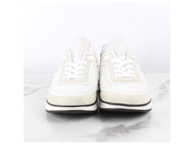 Chanel Strick-Sneaker White Weiß - Ansicht 3