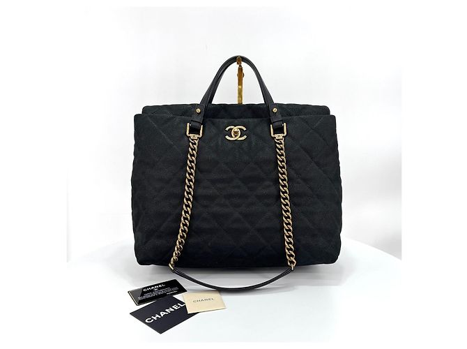 Chanel Borsa a Spalla e Borsa Tote Caviar Season Black Nero - vista 2