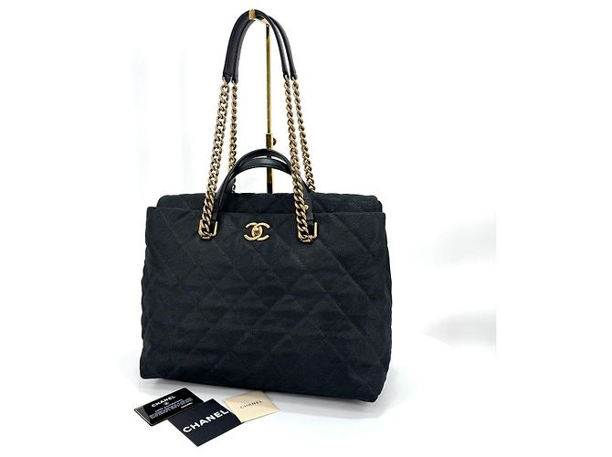 Chanel Borsa a Spalla e Borsa Tote Caviar Season Black Nero - vista 4