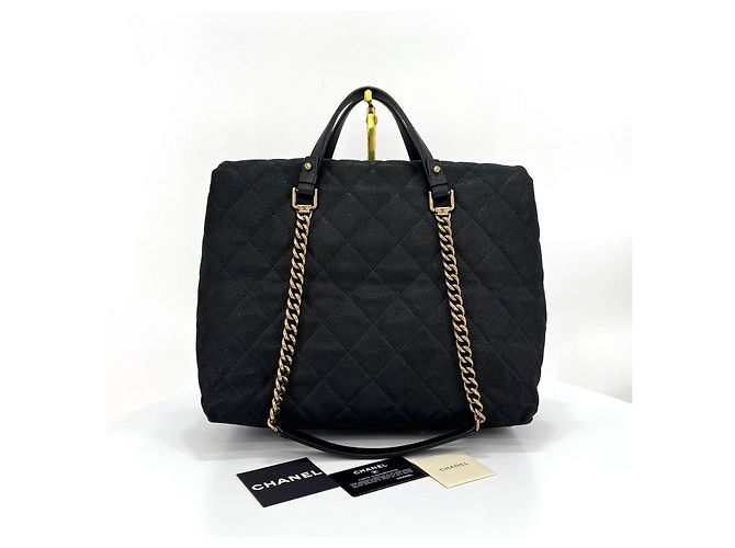 Chanel Borsa a Spalla e Borsa Tote Caviar Season Black Nero - vista 5