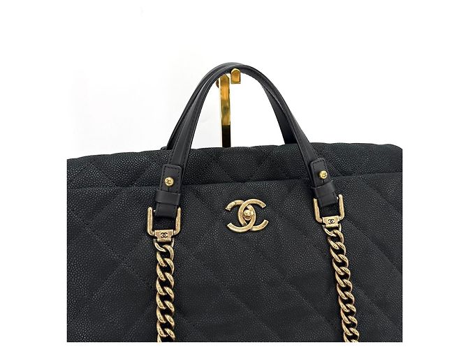 Chanel Borsa a Spalla e Borsa Tote Caviar Season Black Nero - vista 6