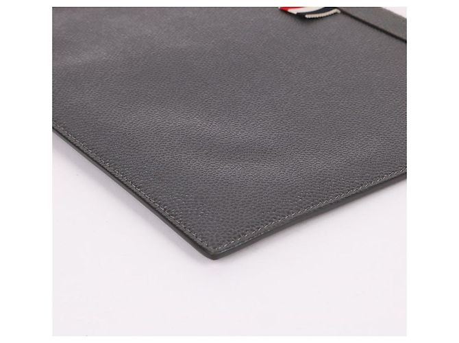 Thom Browne Pochette à rayures grise Taille M Marron - vue 10