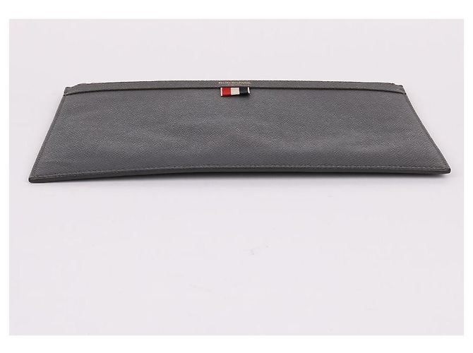 Thom Browne Pochette à rayures grise Taille M Marron - vue 8