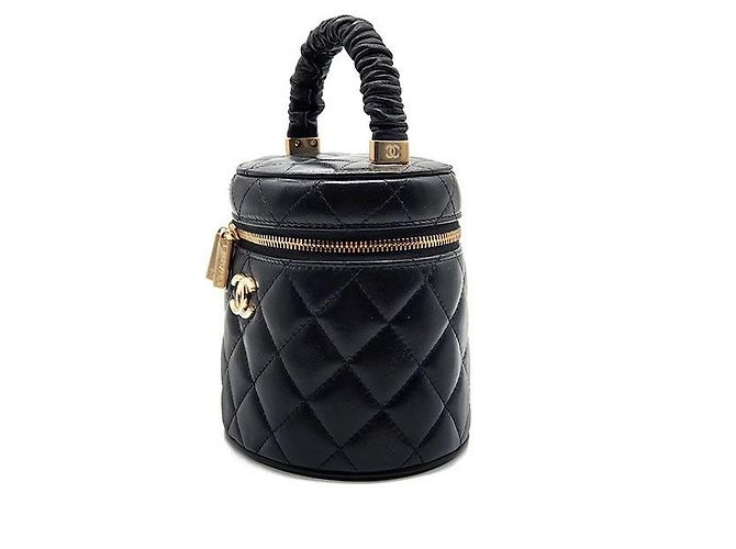 Chanel Vanity Kosmetiktasche mit Tragegriff Schwarz - Ansicht 2