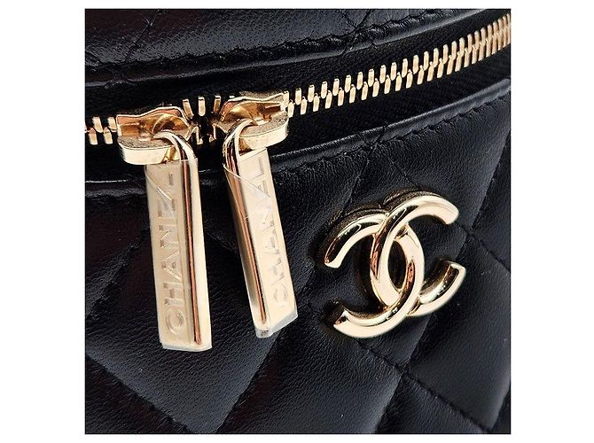 Chanel Vanity Kosmetiktasche mit Tragegriff Schwarz - Ansicht 8