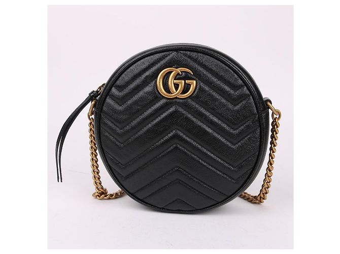 Gucci Mini borsa a tracolla rotonda trapuntata Nero - vista 2