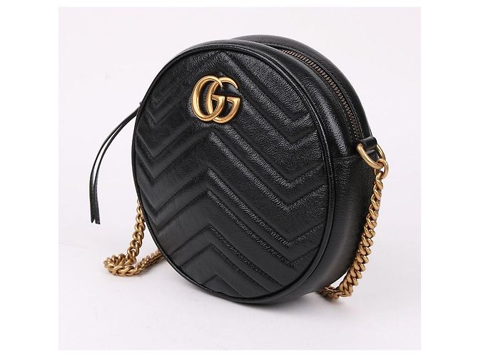 Gucci Mini borsa a tracolla rotonda trapuntata Nero - vista 4