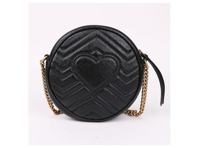 Gucci Mini borsa a tracolla rotonda trapuntata Nero - vista 5
