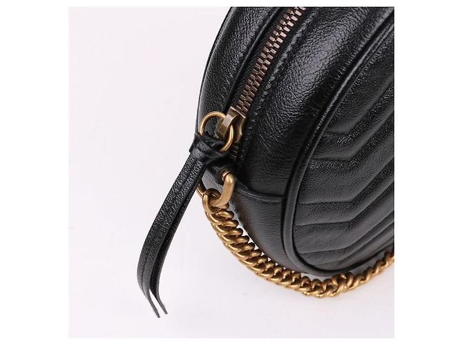 Gucci Mini borsa a tracolla rotonda trapuntata Nero - vista 6