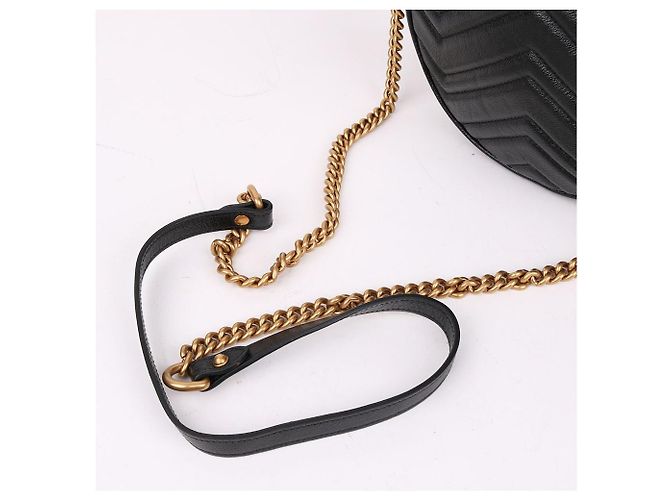 Gucci Mini borsa a tracolla rotonda trapuntata Nero - vista 7